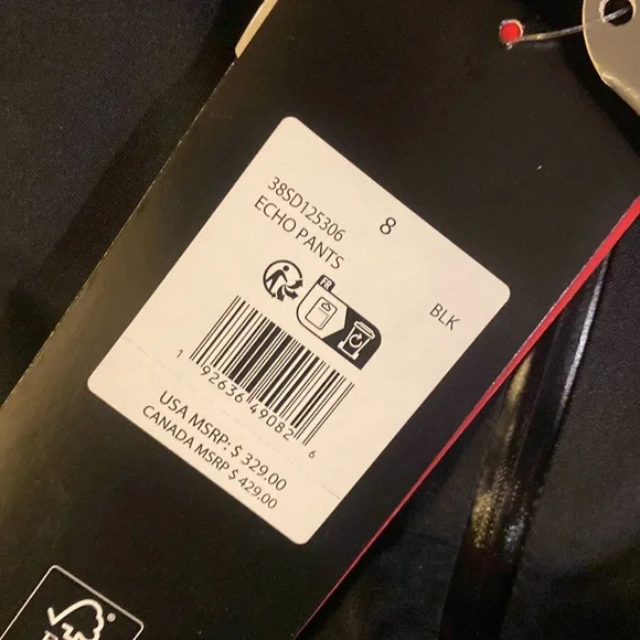 SPYDER ECHO PANTS SNOWPANTS NEW WITH TAGS BLACK INSULATED SKI SNOWBOARD NWT - Picture 4 of 8